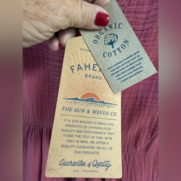 Faherty- Dune Cotton Gauze Kasey Dress - Light Pink Button-Down Tiered Dress - Picture 2 of 3